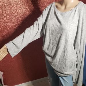 style&co snit top light gray sweater